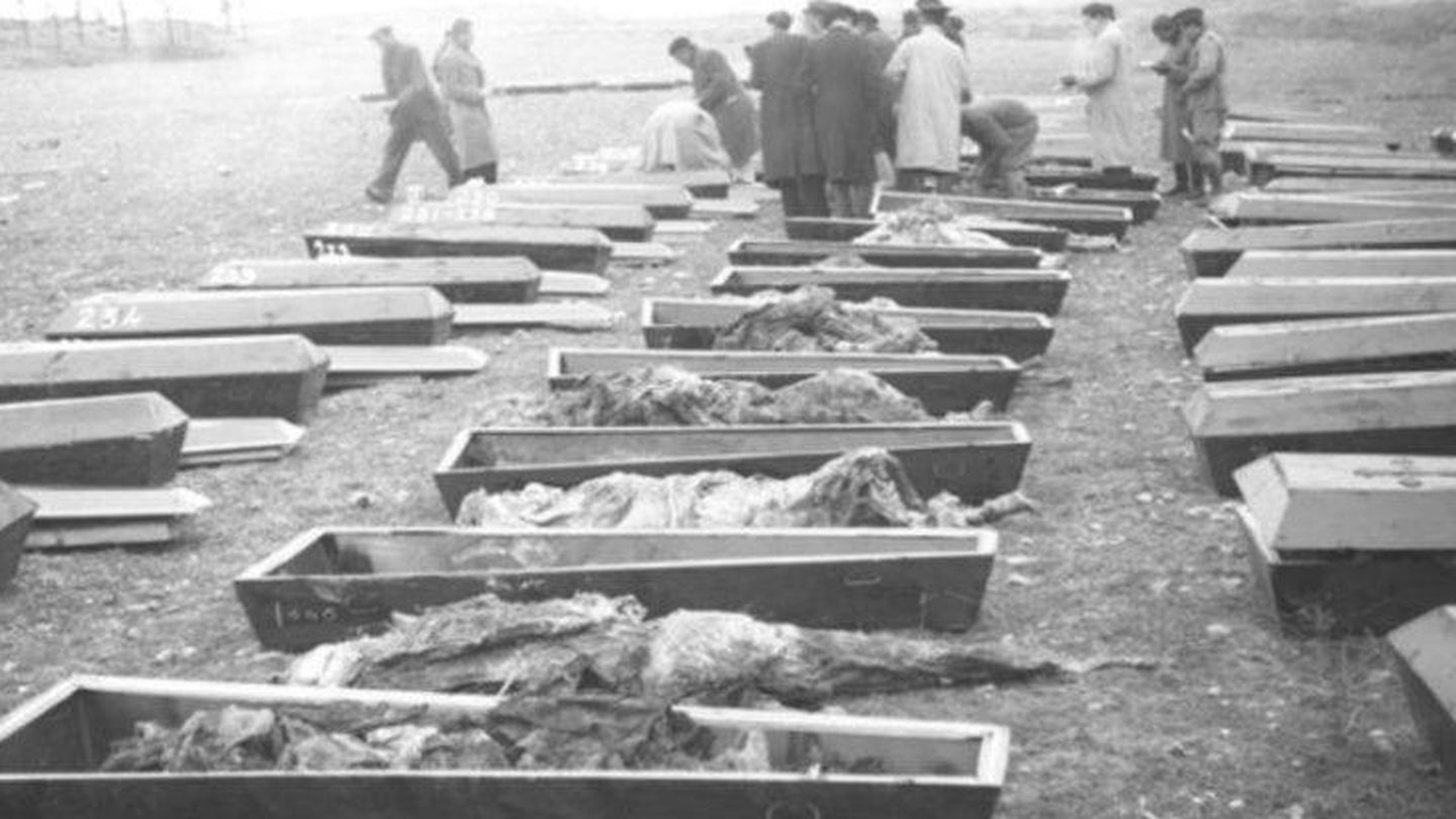 Exhumación de cadáveres en Soto de la Aldovea