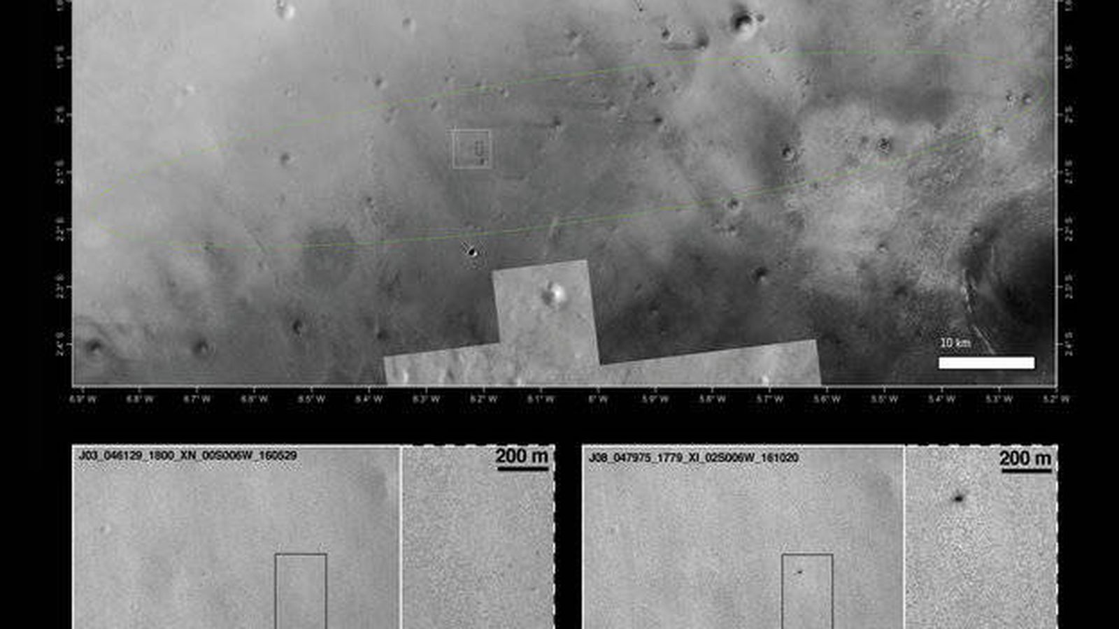 Foto: El punto de 'aterrizaje' de Schiaparelli (Imagen: ESA)