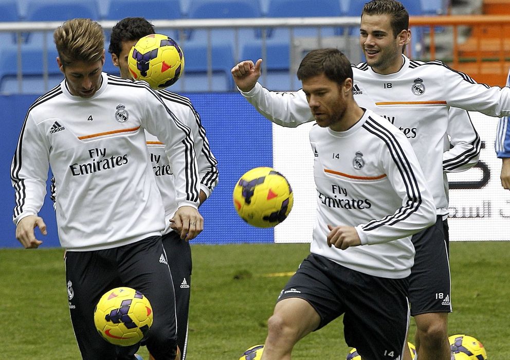 Foto: Xabi Alonso en un entrenamiento del Real Madrid (Efe). 