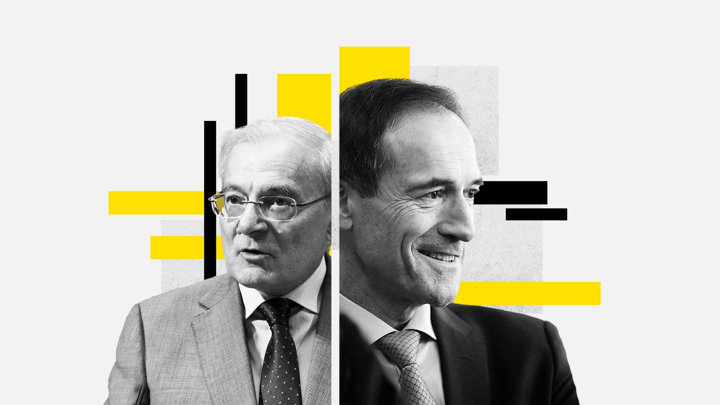 Manuel Azuaga (i), presidente de Unicaja, y Manuel Menéndez, CEO de Liberbank. (EC)
