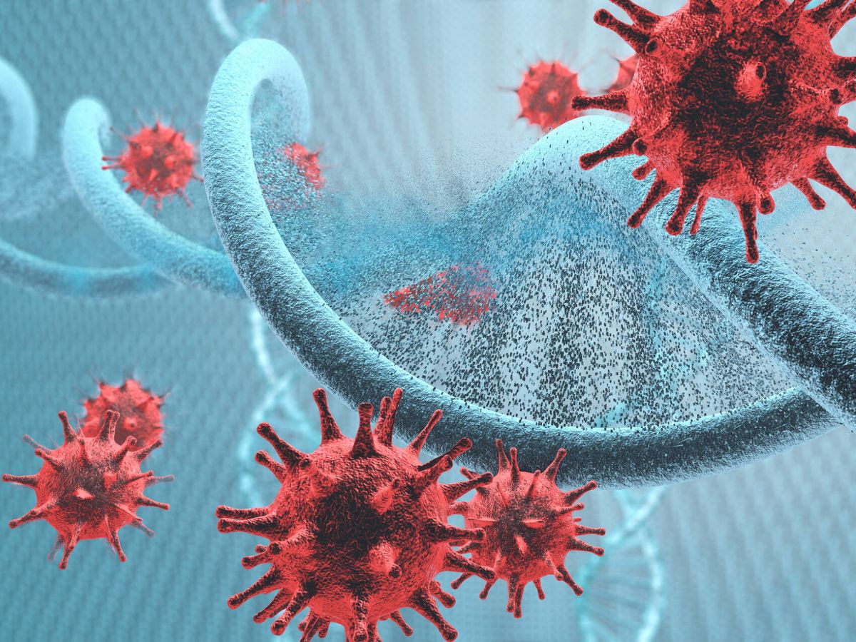 Foto: Representación en 3D de un virus. (iStock)