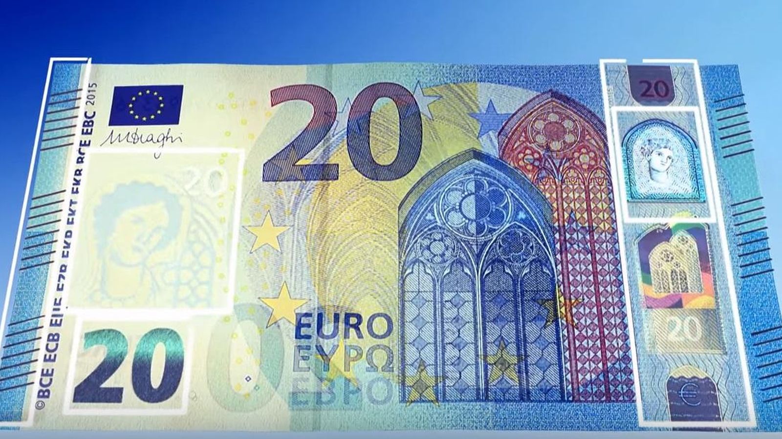 Foto: Nuevo billete de 20 euros (Canal de YouTube del BCE)