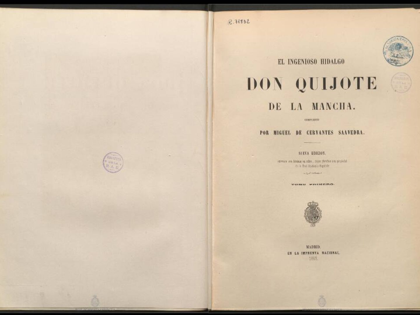 Primera edición de Don Quijote. (RAE)