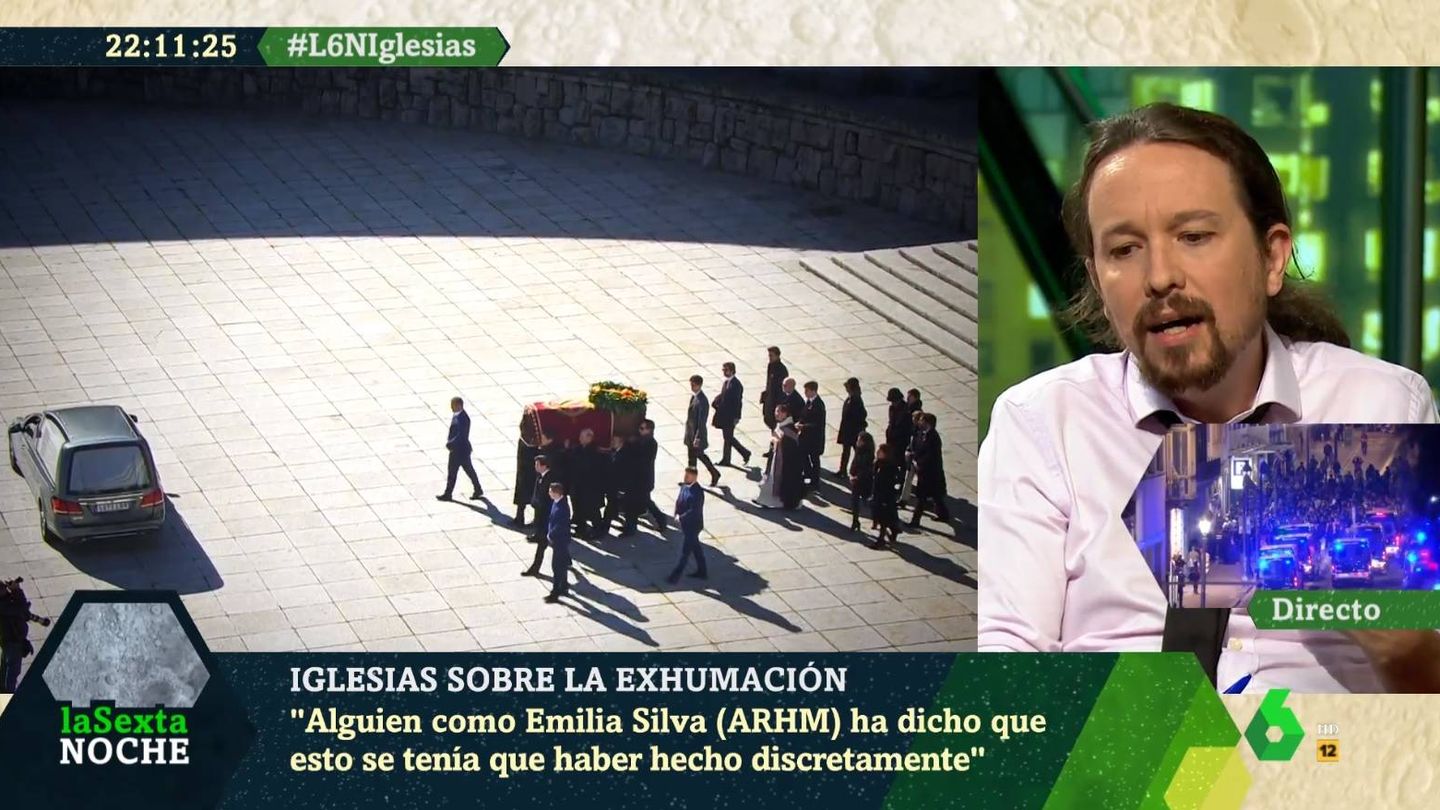 Pablo Iglesias, en el plató de 'La Sexta noche'. (Atresmedia).