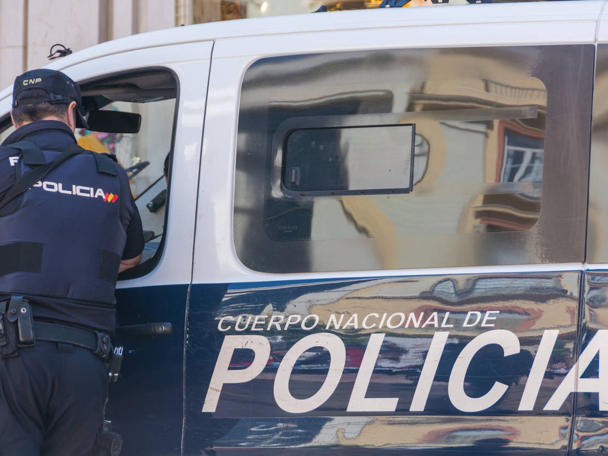 Foto: Agentes, junto a un coche patrulla de la Policía Nacional. (iStock)