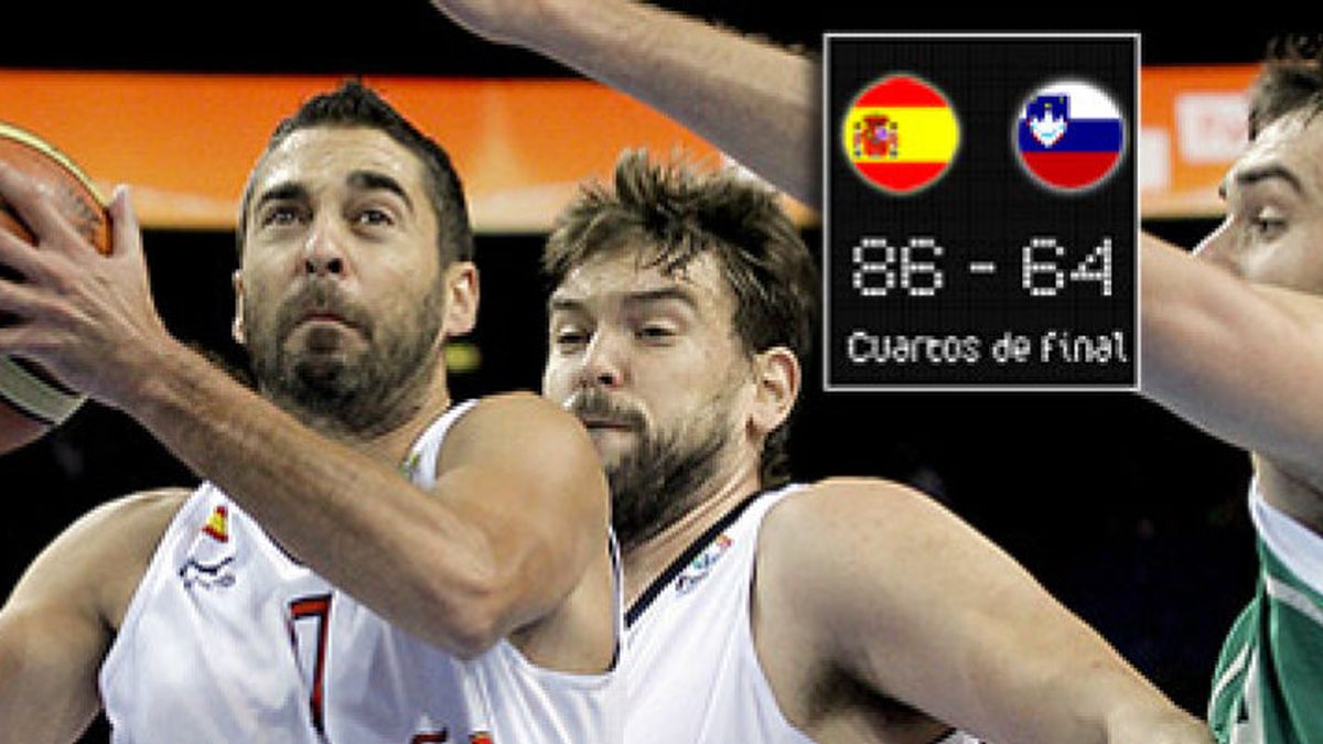 Un espectacular tercer cuarto comandado por Navarro lleva a España a semifinales