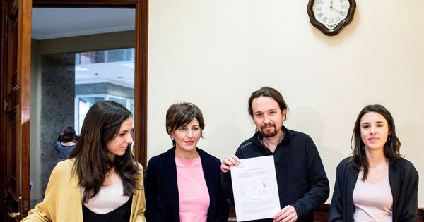 Foto: Unidos Podemos ha presentado este jueves una Proposición no de Ley para instar al Gobierno a celebrar un debate de estado de la Nación. (EFE)