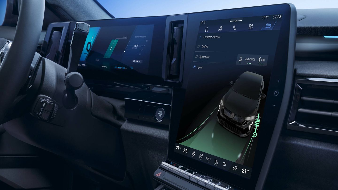En la pantalla multimedia, el conductor puede ajustar los reglajes de la amortiguación.
