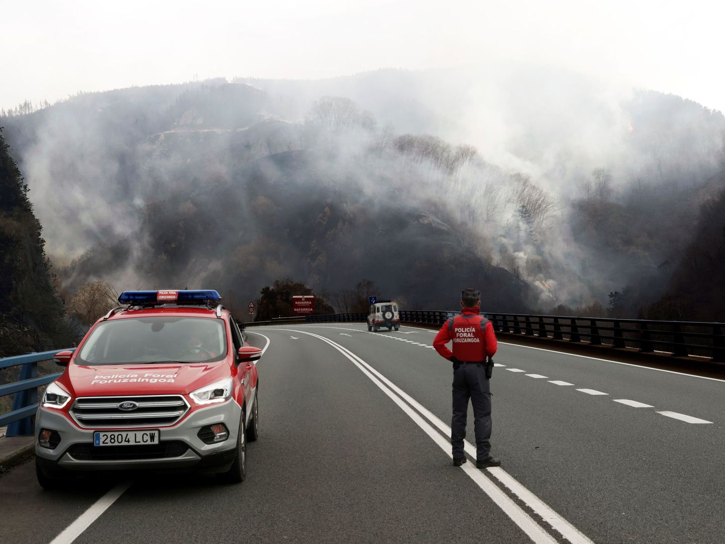 Incendio forestal en Navarra, esta semana. (EFE)