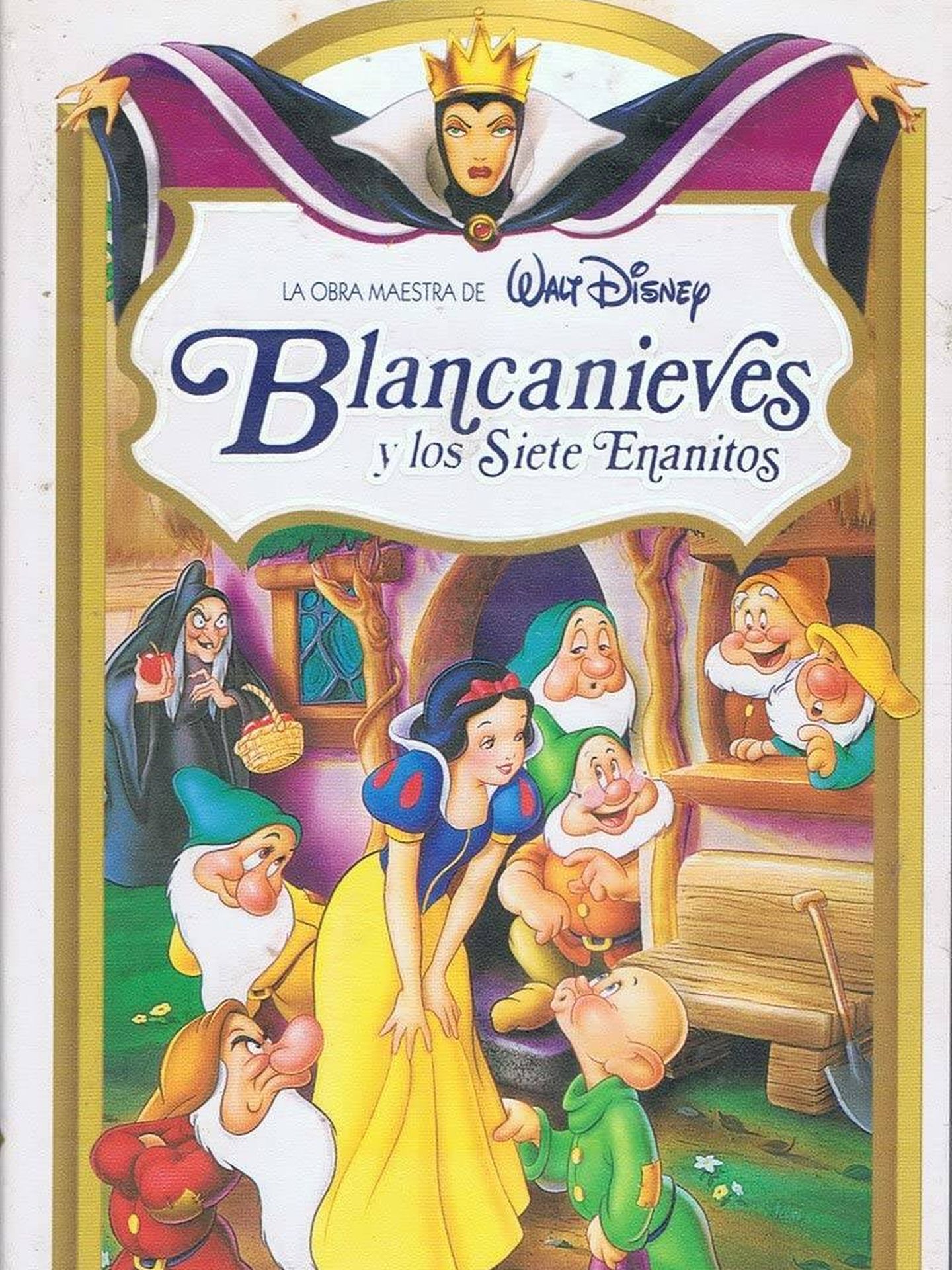 Carátula del VHS de la primera edición de 'Blancanieves y los siete enanitos'. (Disney)