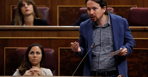 Foto: El secretario general de Podemos, Pablo Iglesias, interviene en la sesión de control al Gobierno hoy en el Congreso. (EFE)