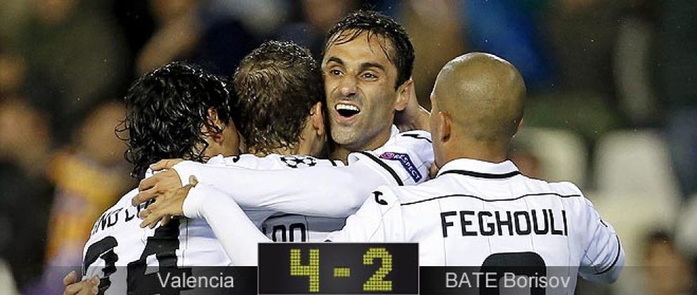Foto: El Valencia golea al BATE y da un paso al frente para acariciar los octavos