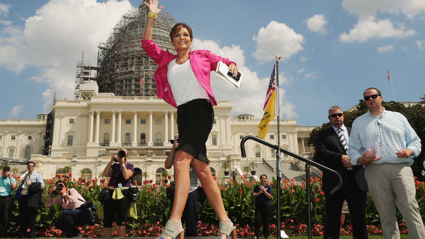 Sarah Palin, haciendo campaña en Washington. (Getty) 