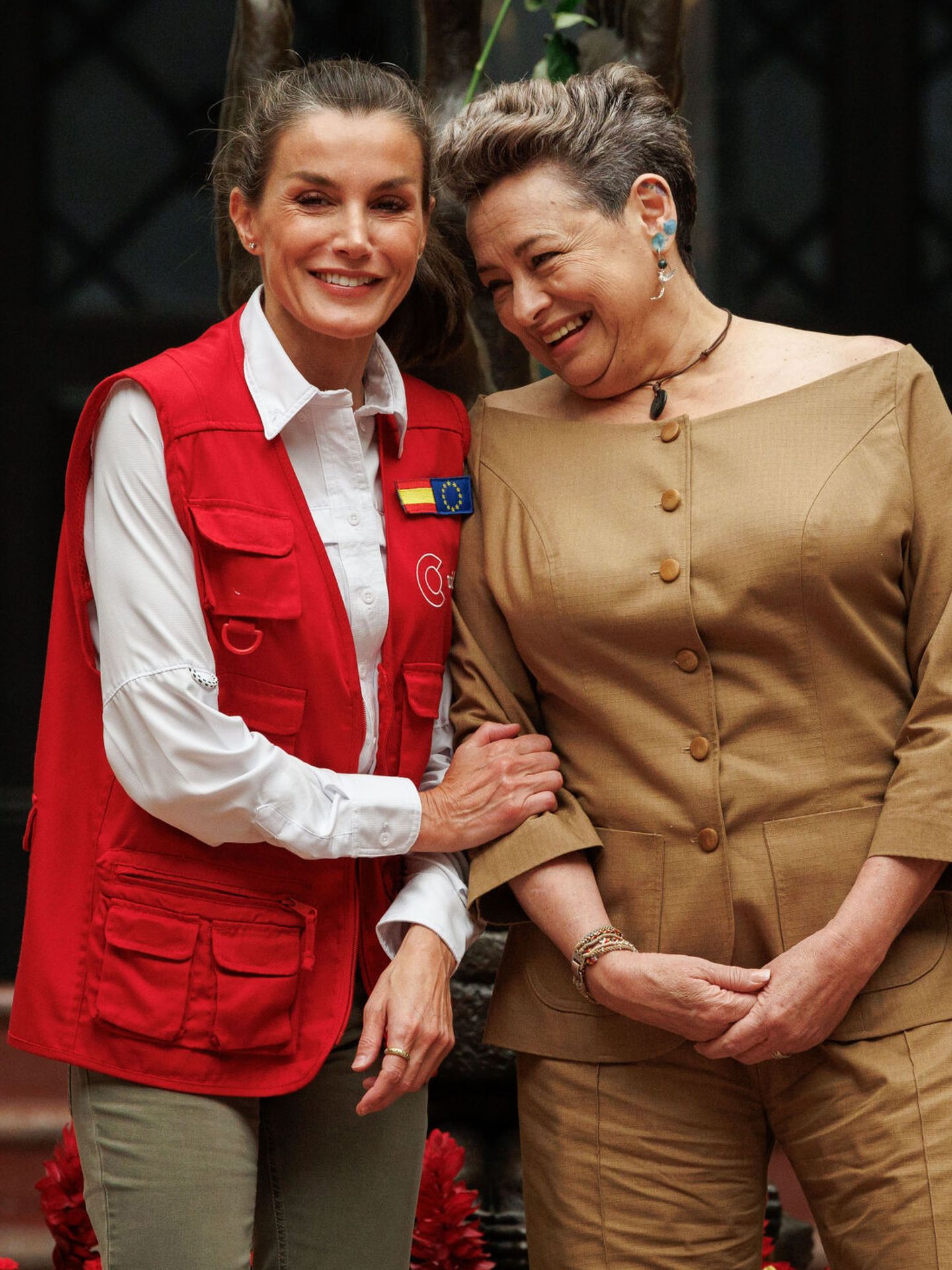 Doña Letizia junto a la primera dama de Guatemala. (Efe)