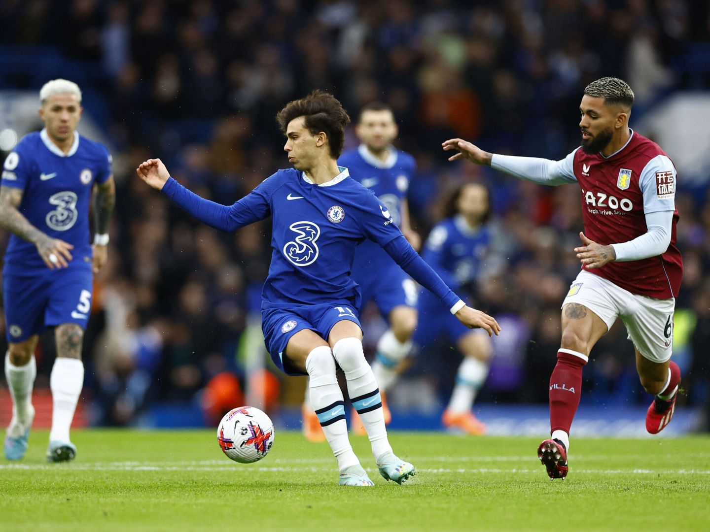 Joao Félix, en el partido entre el Chelsea y el Aston Villa. (Reuters/John Doe)
