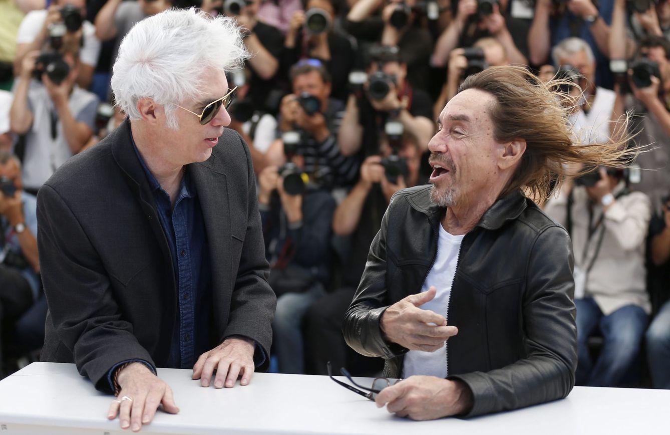 Jim Jarmusch e Iggy Pop, durante el pase gráfico de 'Gimme Danger' en Cannes. Foto: J. Warnand/Efe 