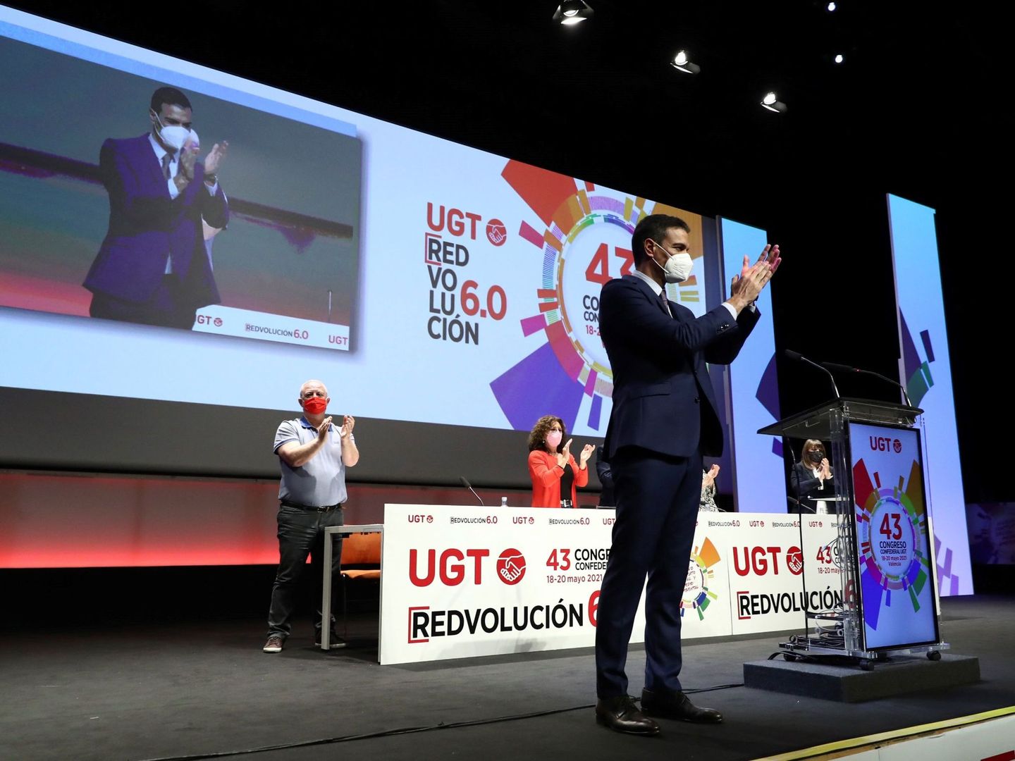 Pedro Sánchez, en el 43 Congreso Confederal de UGT celebrado en Valencia en mayo. (EFE)