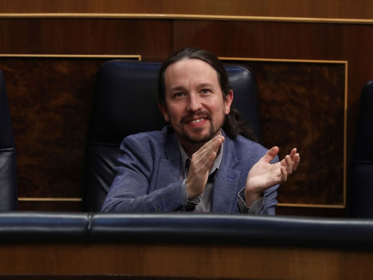 Foto: El líder de Unidas Podemos, Pablo Iglesias, en el Congreso. (EFE)