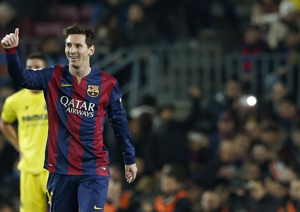 Foto: Messi celebra un gol frente al Villarreal. (Reuters)