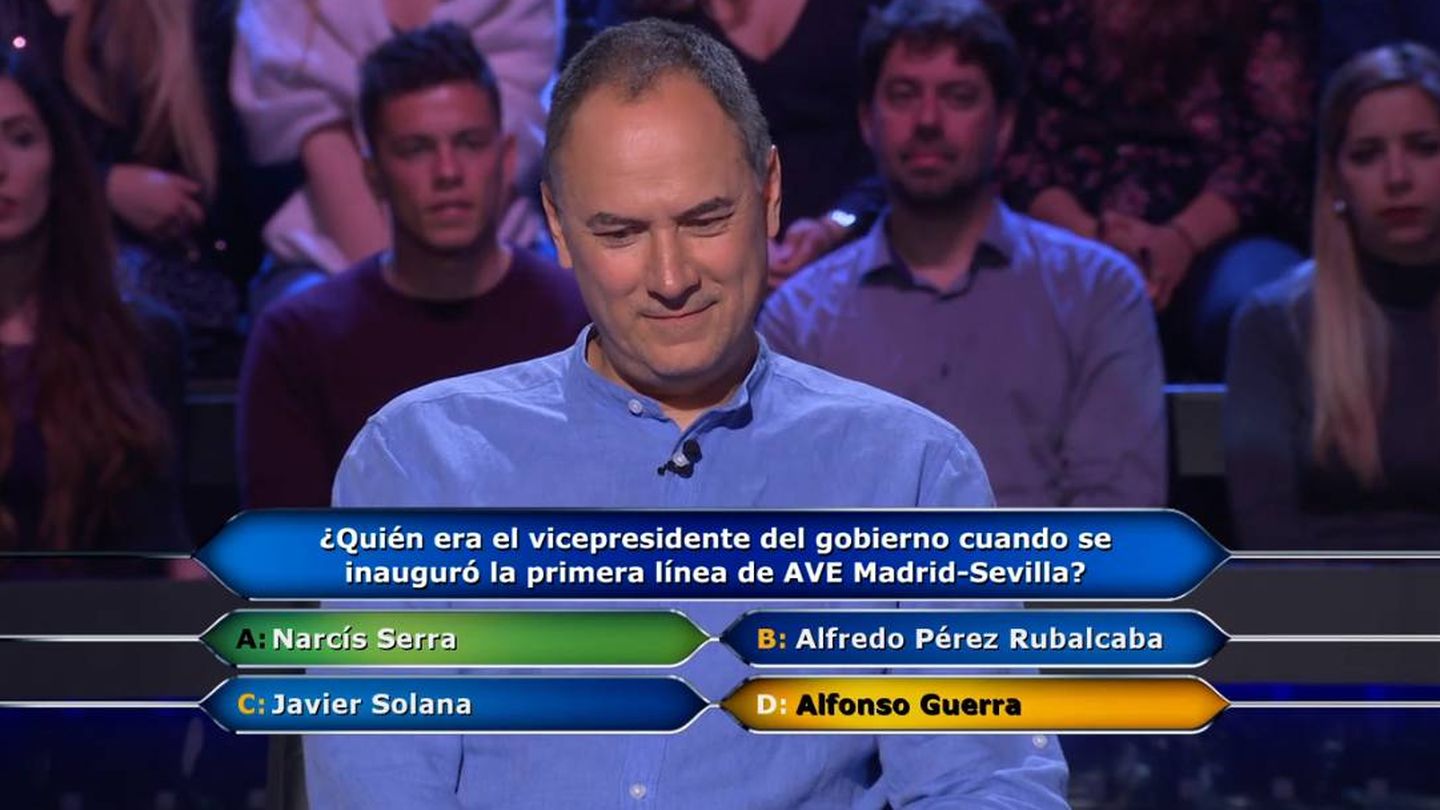 Erundino, en  '¿Quién quiere ser millonario?'. (Antena 3)