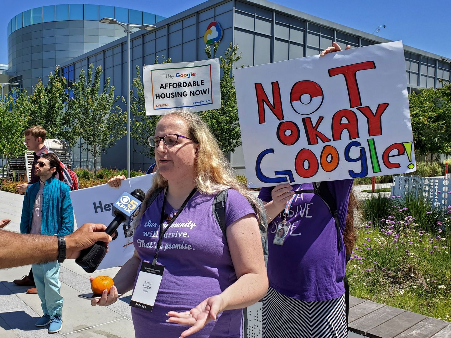 Una protesta de trabajadores de Google. (Reuters)