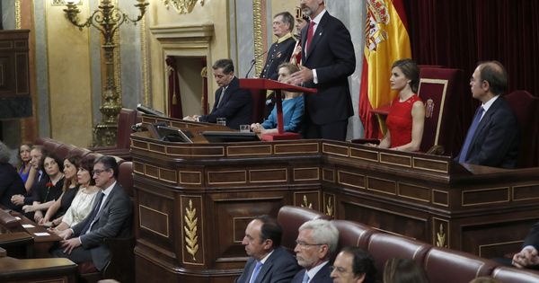 Foto: El rey Felipe VI durante el discurso que pronunció en el Congreso de los Diputados. (EFE)