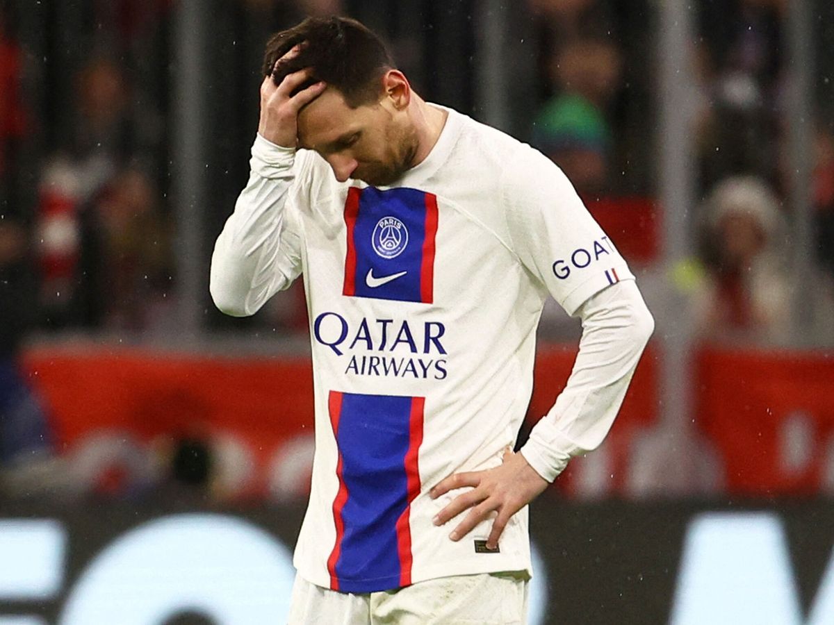 Foto: Messi, tras ser eliminado en el Allianz. (Reuters/Kai Pfaffenbach)