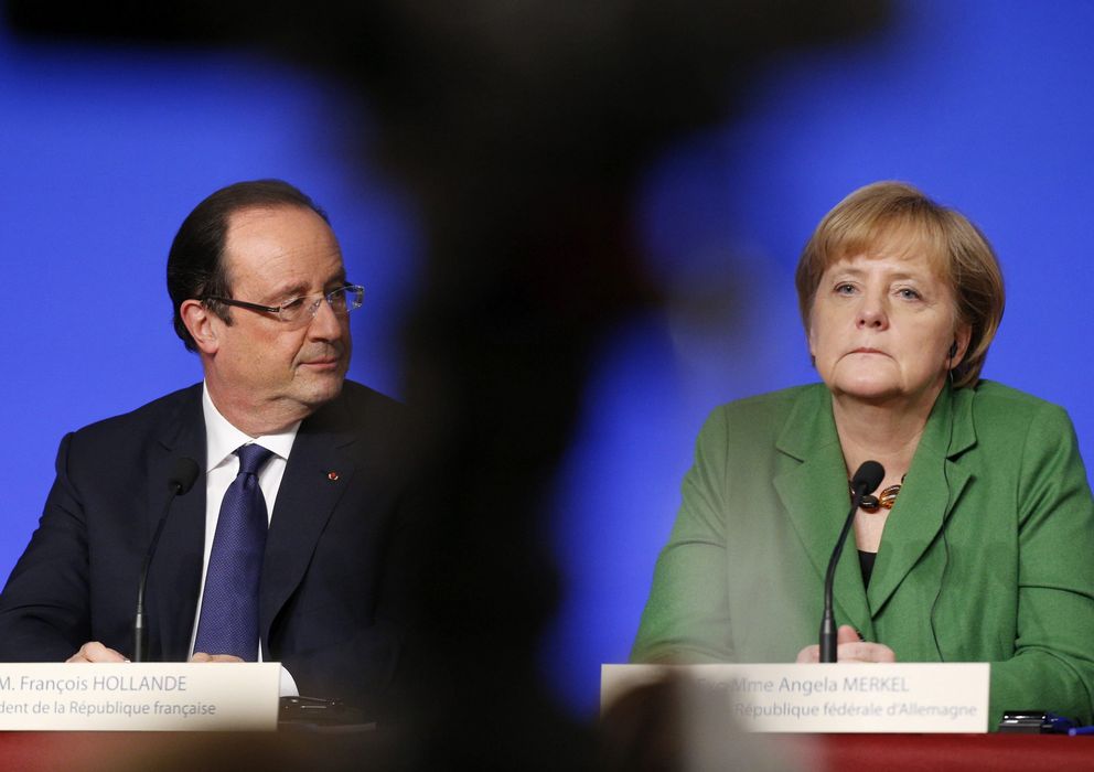 Foto: El presidente de Francia, François Hollande, y la canciller alemana Angela Merkel (eFE)