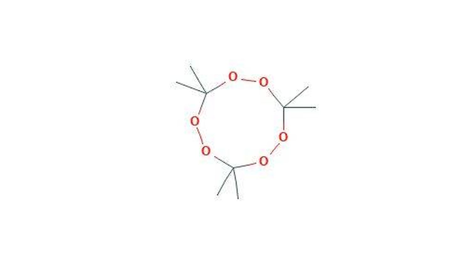 Estructura molecular del TATP o triperóxido de triacetona, conocido como 'madre de Satán'