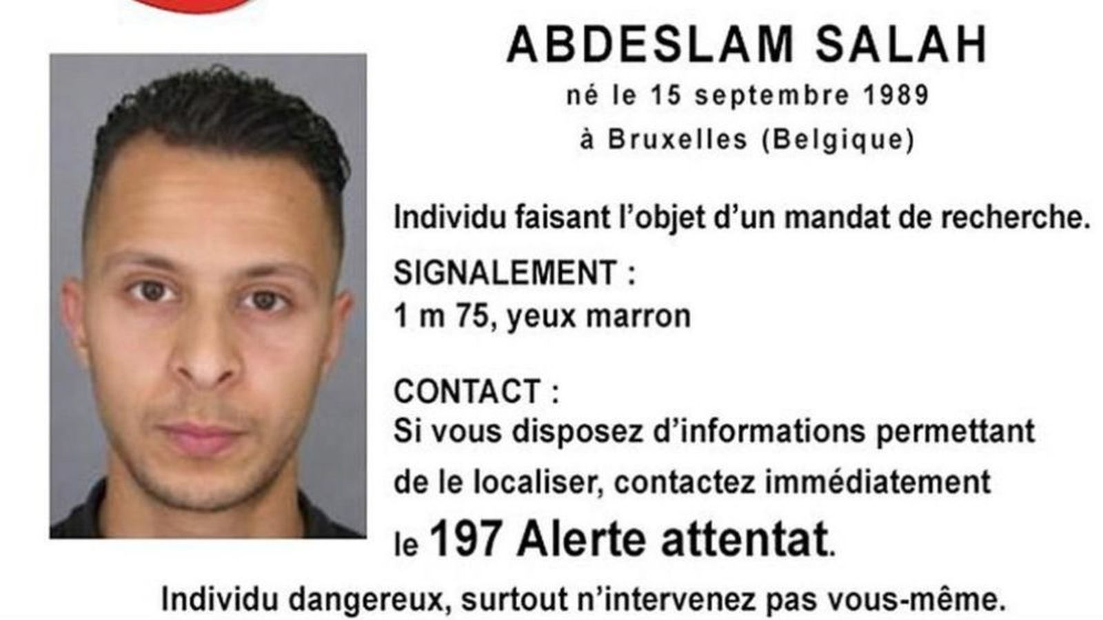 Foto: El terrorista más buscado, Salah Abdeslam