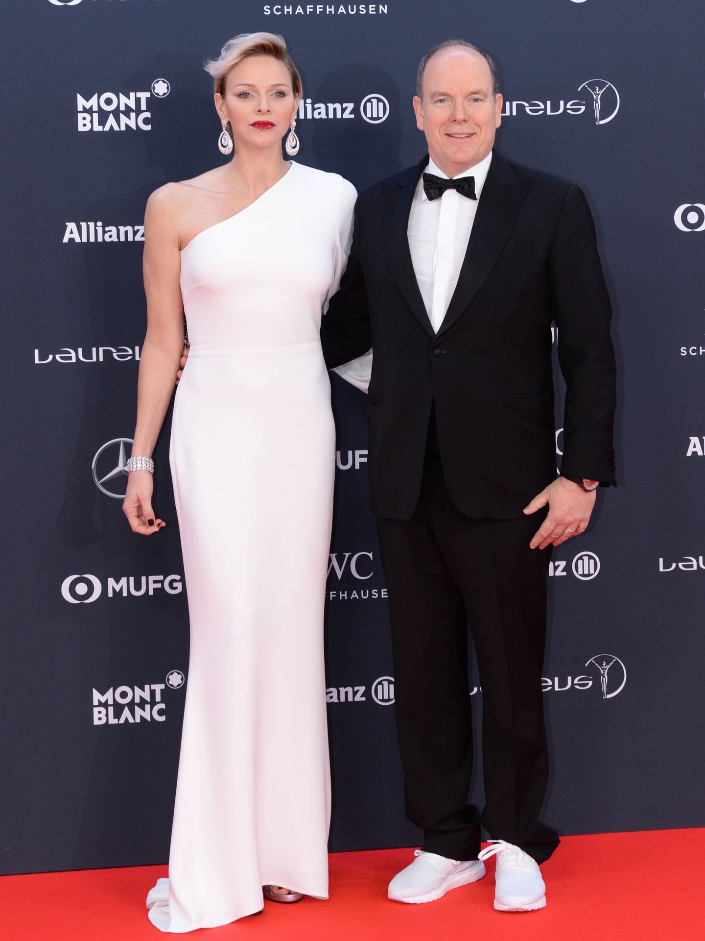El príncipe Alberto y Charlène de Mónaco en la gala de los Premios Laureus de 2018. (Getty)