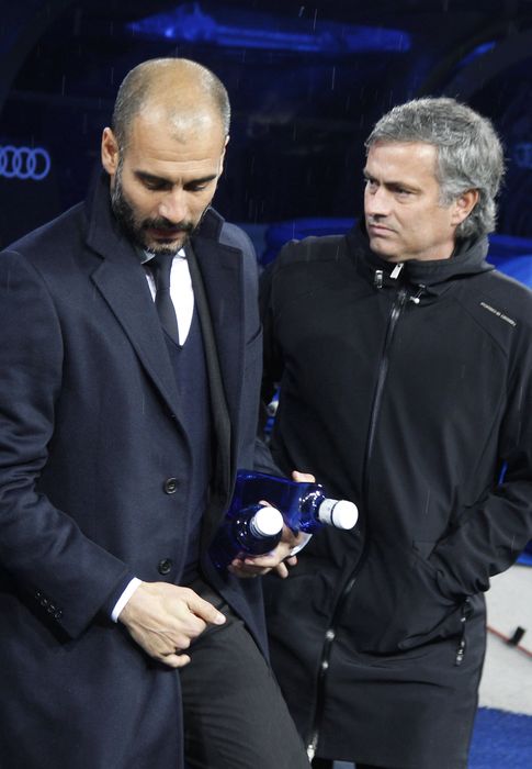 Foto: Guardiola y Mourinho en el Bernabéu (Reuters).