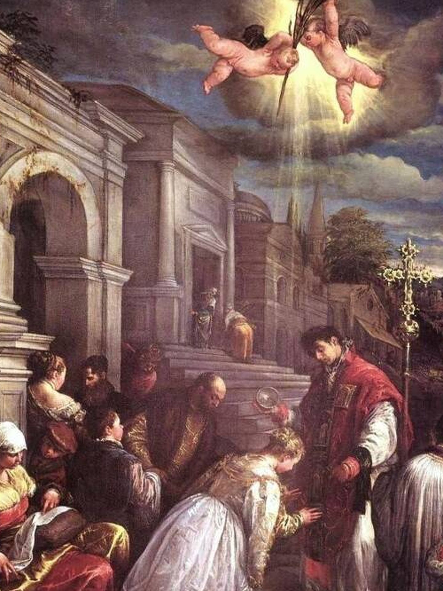 'San Valentín bautiza a Santa Lucía', cuadro de Jacopo Bassano. (C.C.)