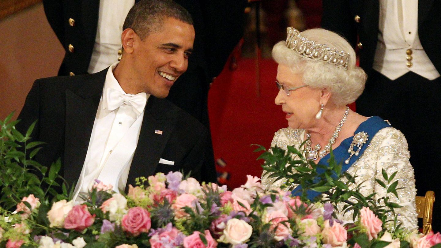  Barack Obama y la reina Isabel II,  durante la visita de Estado. (Getty)