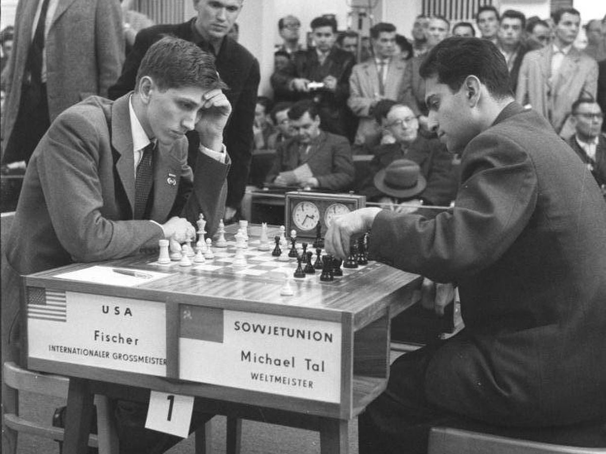 Foto: Bobby Fischer, contra el ruso Tal, en 1960. (Creative Commons)