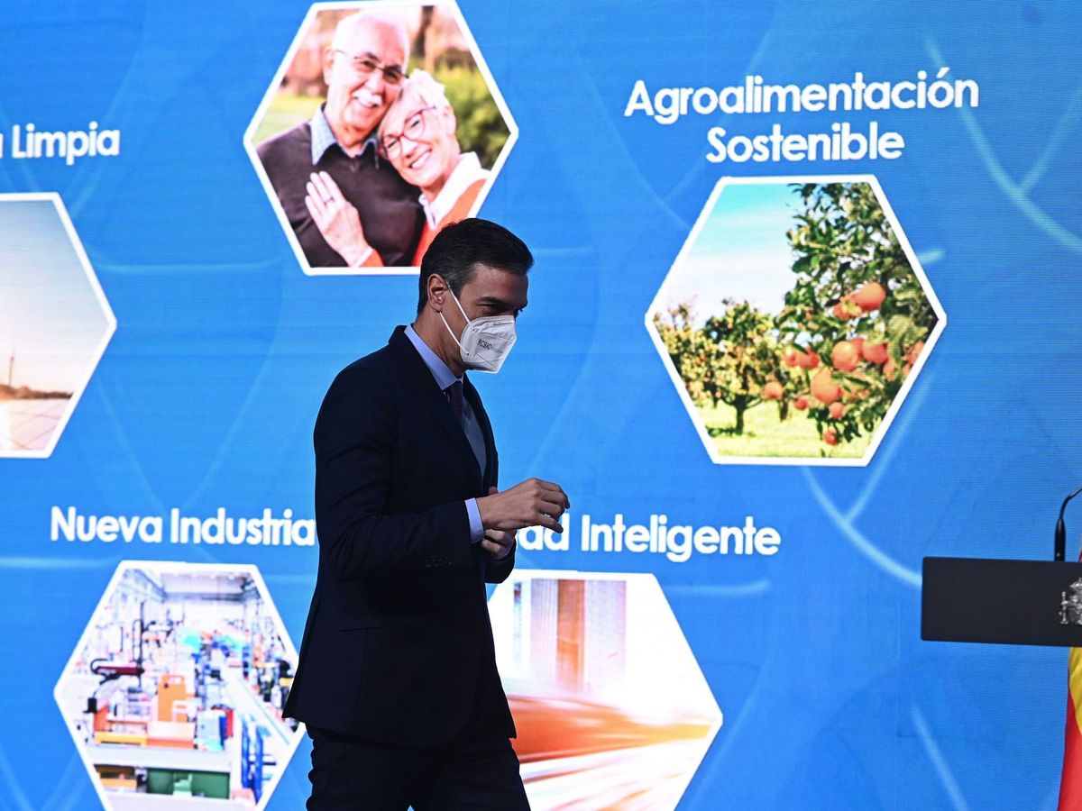 Foto: El presidente del Gobierno, Pedro Sánchez durante el acto del Programa Misiones de Ciencia e Innovación celebrado este miércoles . (EFE)