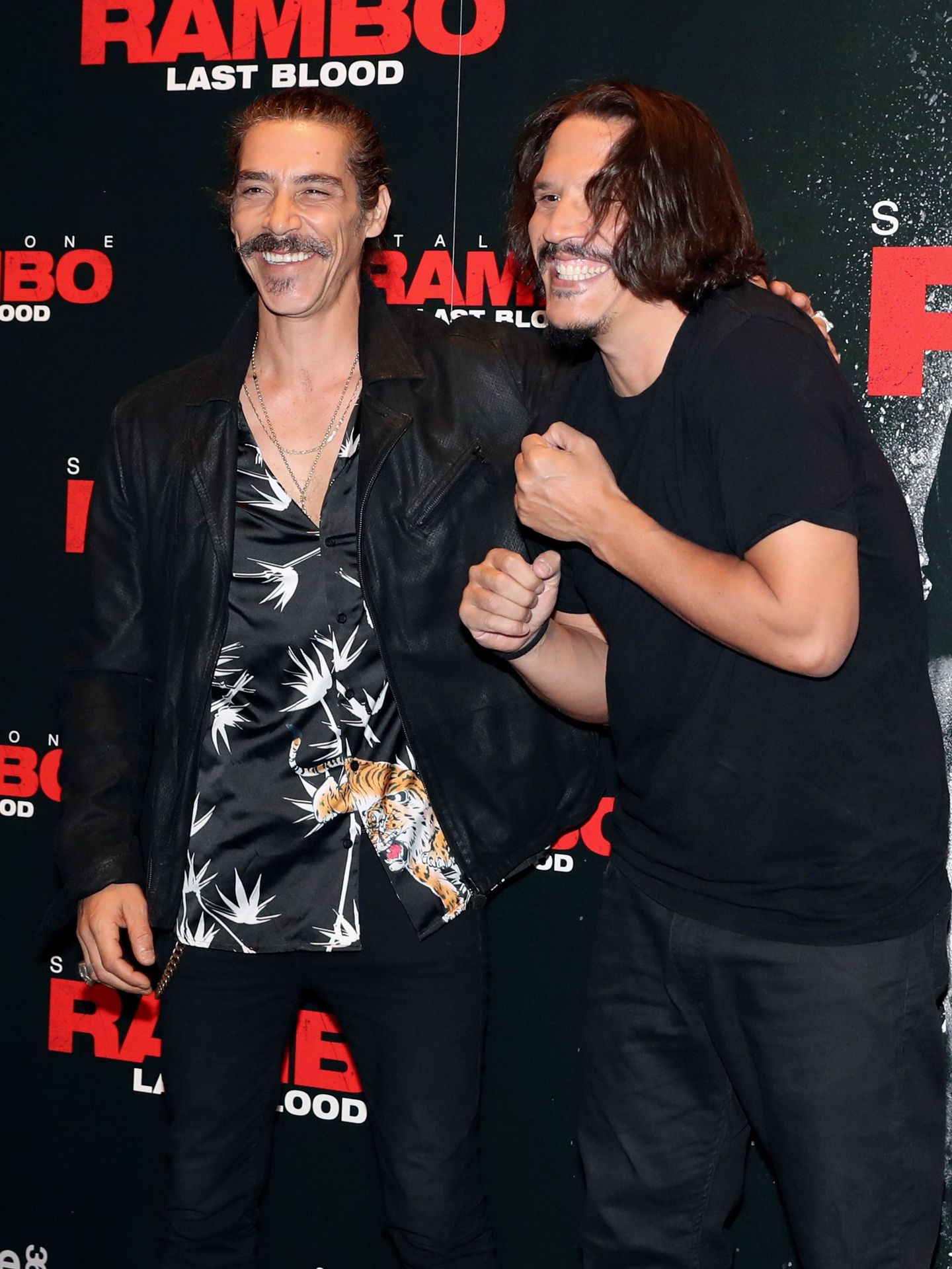 Óscar Jaenada y Sergio Peris-Mencheta, durante la presentación de la película 'Rambo: Last Blood'. (EFE/JJ Guillén)