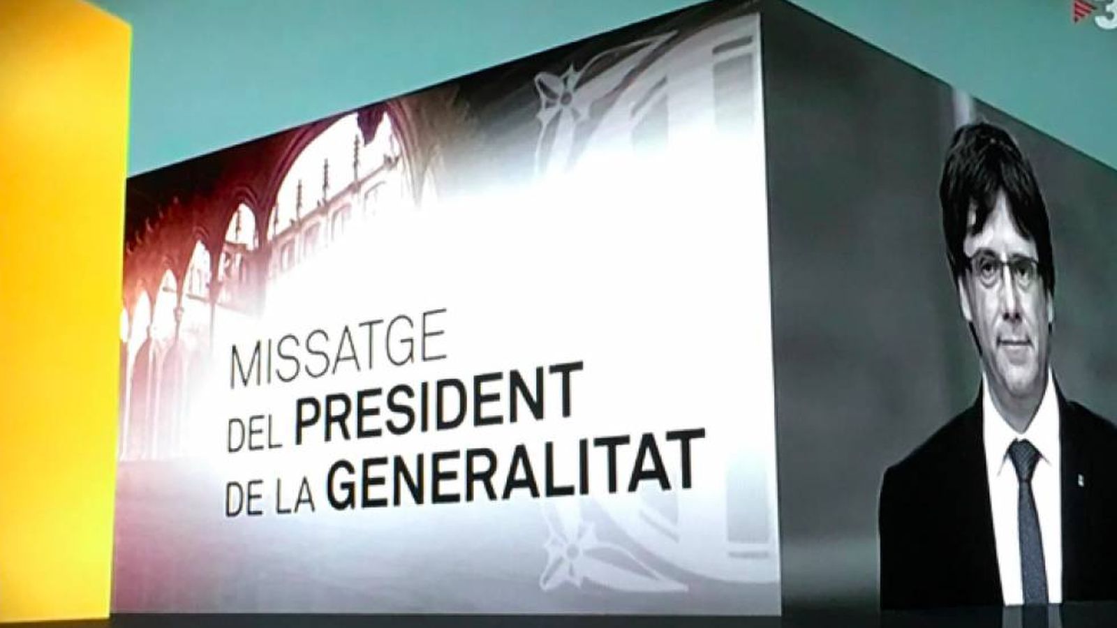 Foto: Imagen de la publicidad de TV3 para los discursos de Puigdemont.