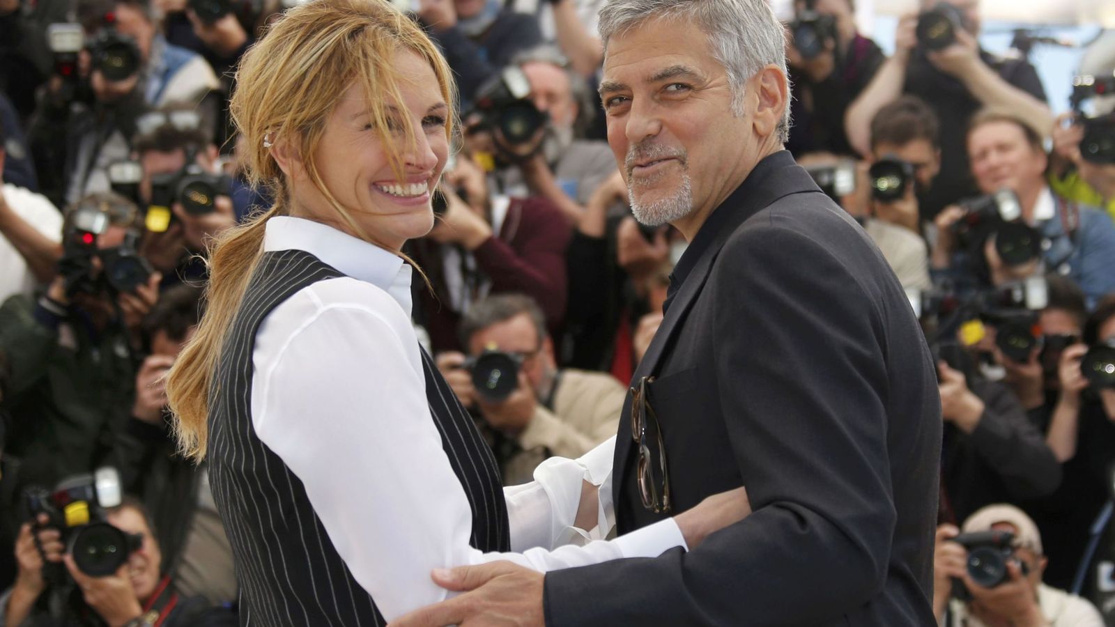 Foto: Julia Roberts y George Clooney en Cannes durante la presentación de 'Money Monster', de Jodie Foster. Foto: Regis Duvignau / Reuters