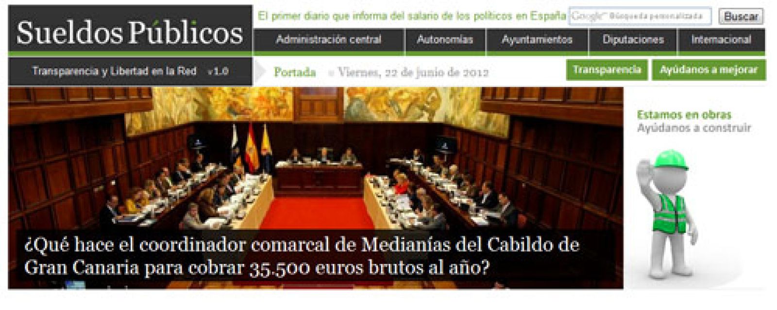 Foto: Sueldospublicos.com, la web para conocer el salario de los políticos