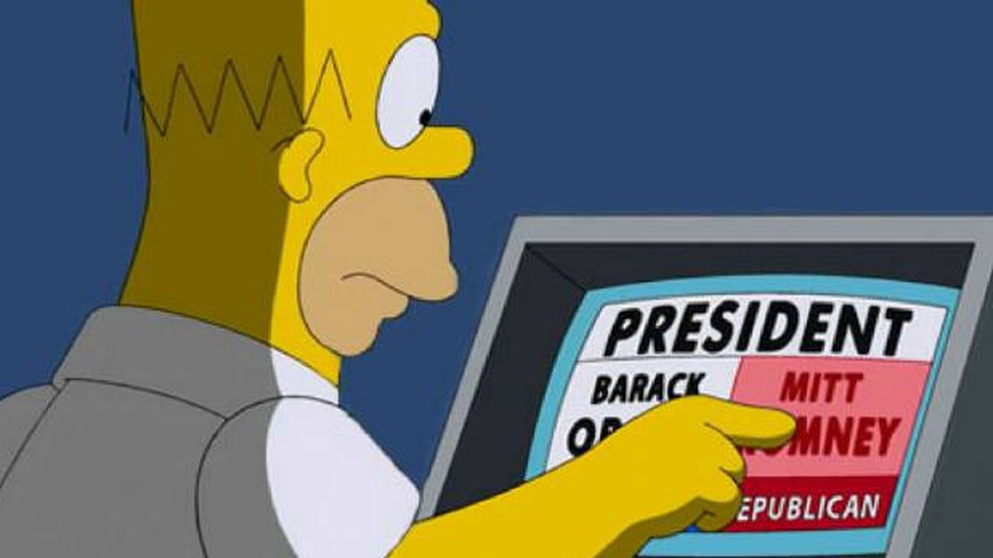 Los Simpson parodiando el voto electrónico. (Foto: Reuters)