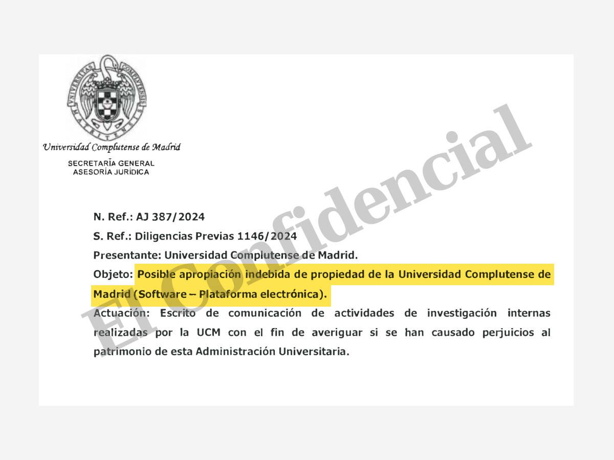 Foto:  La universidad remitió su informe al juez Juan Carlos Peinado el 1 de julio. (EC)