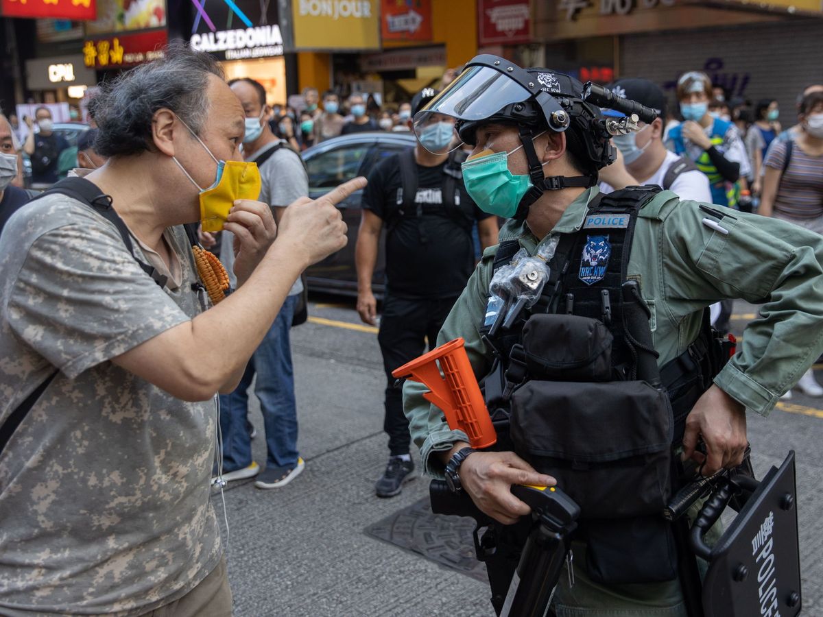 Foto: Protestas en Hong Kong contra la ley de seguridad China. (EFE)
