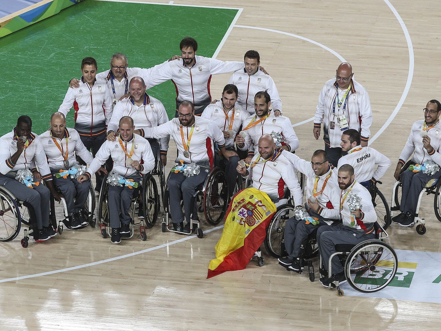 La selección española masculina de baloncesto en silla de ruedas ganó la plata en Río 2016. (EFE)