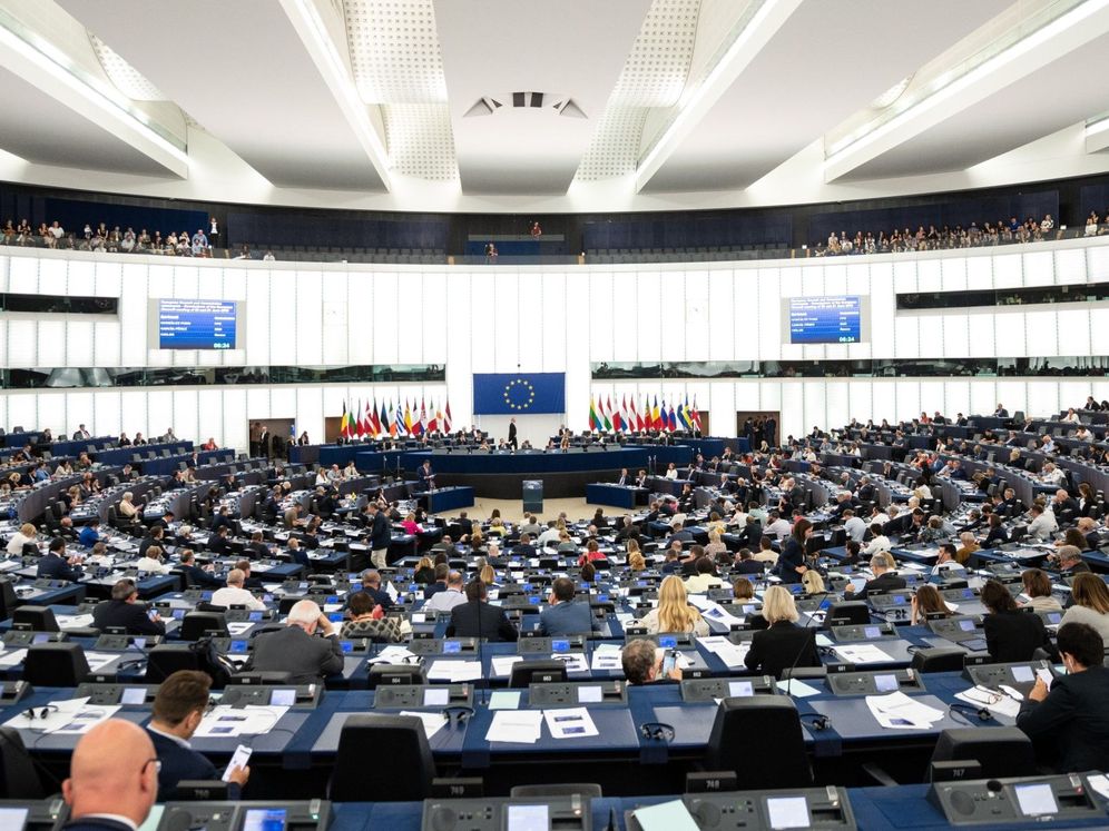 Foto: Pleno del Parlamento Europeo en Estrasburgo.