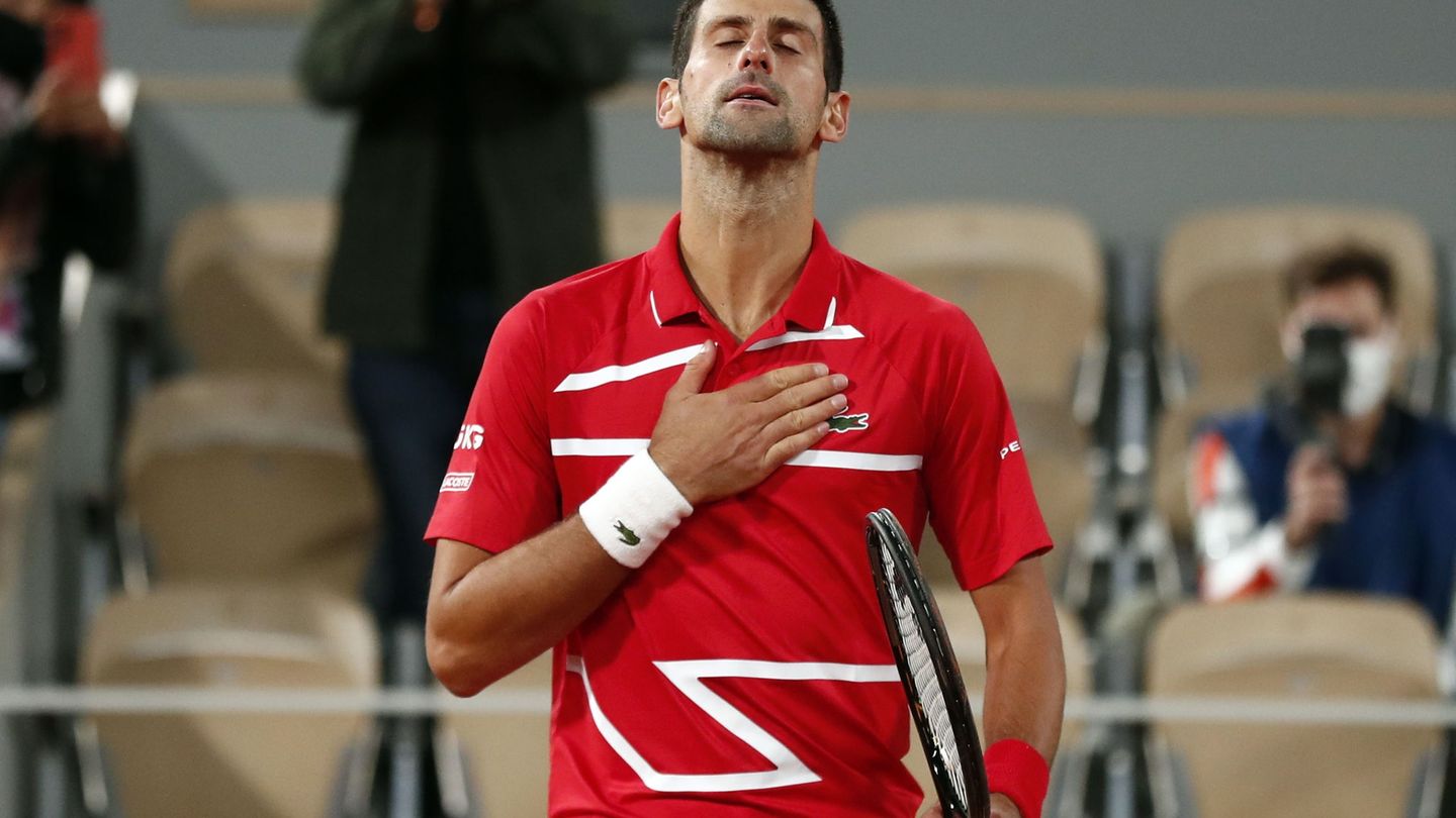 Djokovic celebra su triunfo en semifinales frente a Tsitsipás. (EFE)