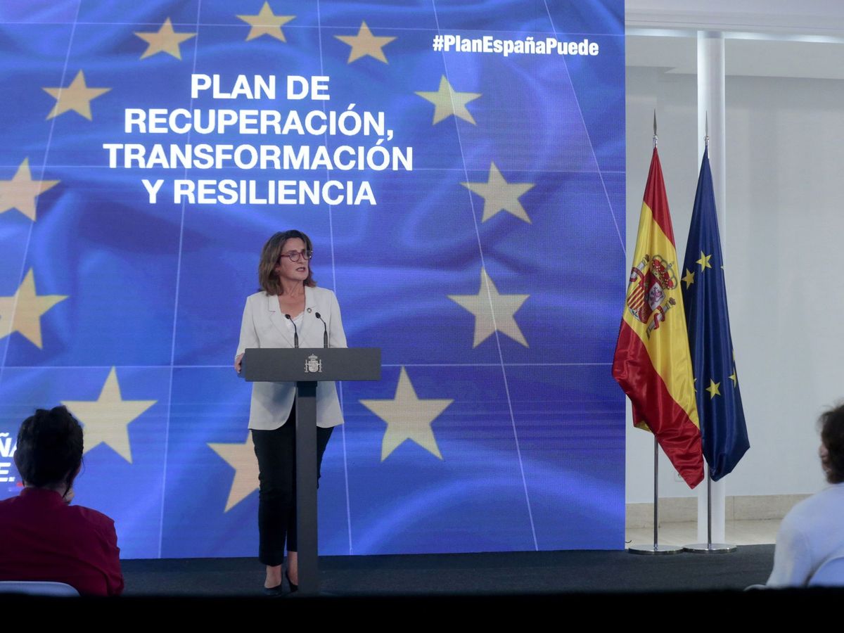 Foto: La vicepresidenta del Gobierno Teresa Ribera presenta el Plan de Recuperación, Transformación y Resiliencia de la Economía Española. (EFE)