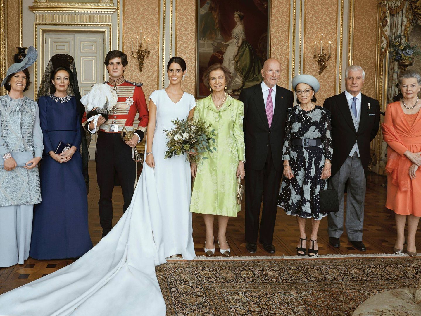 Foto oficial de la boda del duque de Huéscar con Sofía Palazuelo. (EFE)