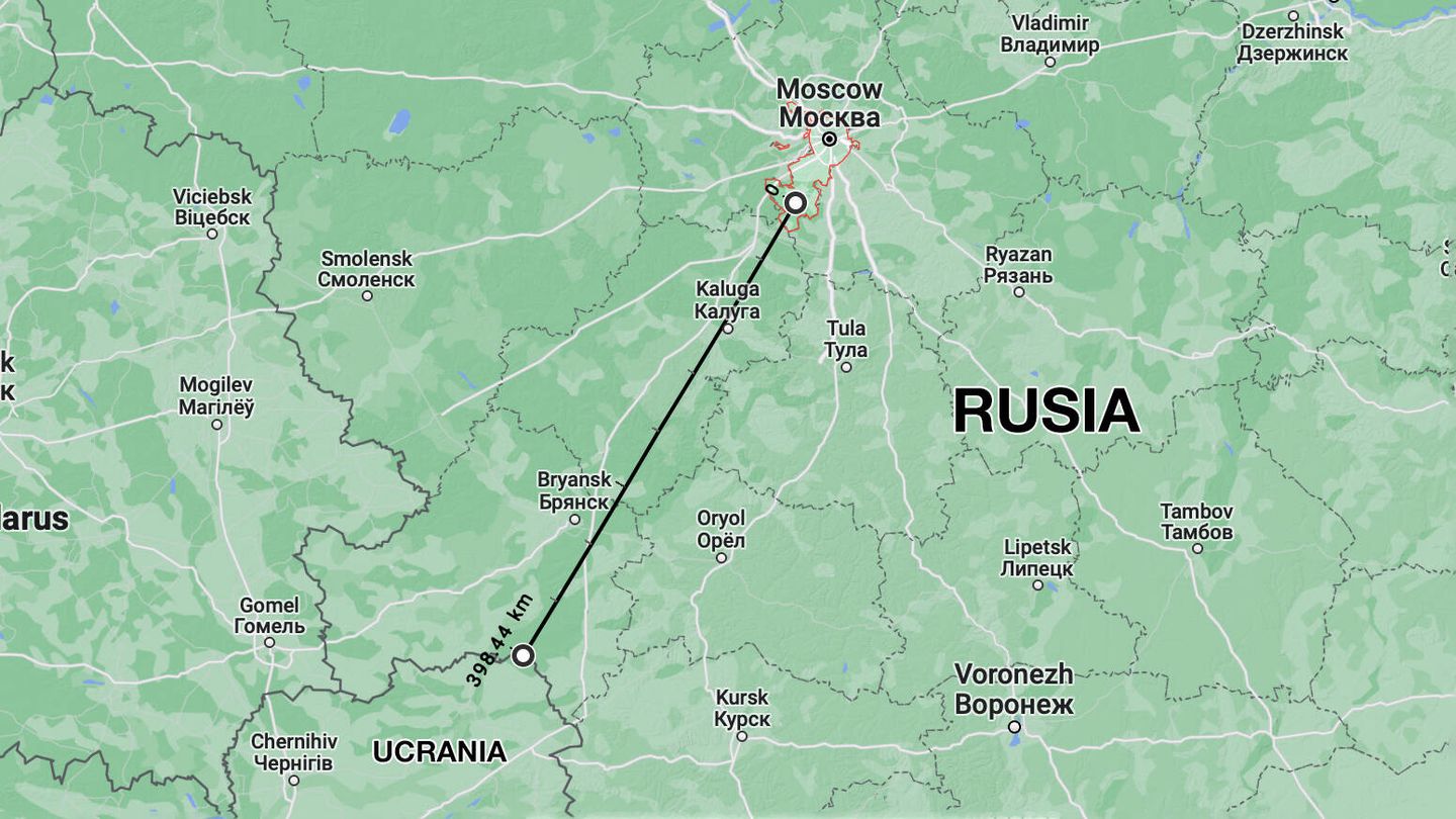 Los Gray Eagle podrían adentrarse en el corazón de la Federación Rusa, aunque podrían ser derribados por las defensas antiaéreas. (Google Maps)