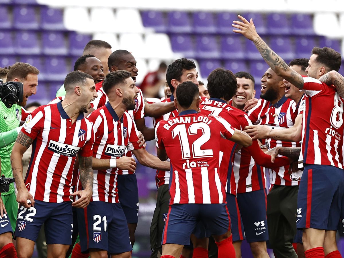 Foto: Los jugadores del Atlético celebran el título de Liga. (Reuters)